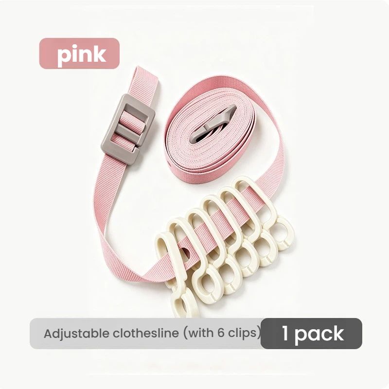 VANFOLA Car & Travel Clothesline With Clips, No Drill Portable Laundry Drying Rope, Outdoor Travel Retractable Clothes Hanging Cord_maomaolike.com