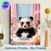 Spa Panda Painting Poster, Cute Pastel-toned Whimsical Bubble Bath Scene Poster, Playful Relaxing Design Brings Cozy Ambiance, Ideal For Bathroom And_maomaolike.com