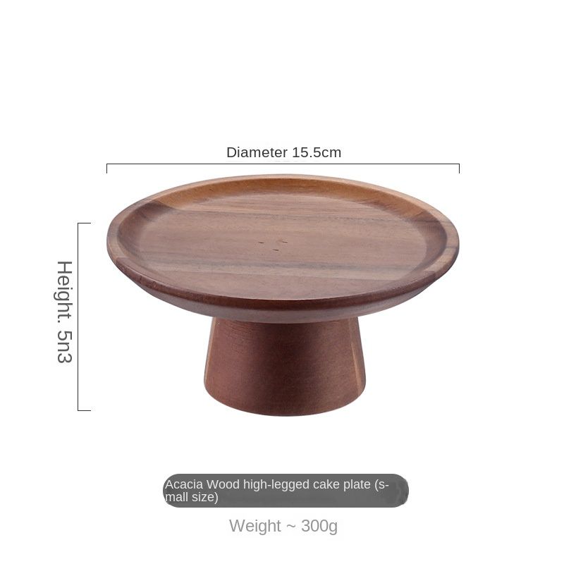 Japanese Style Solid Wood High Foot Tea Fruit Cake Tray, Wooden Tray_maomaolike.com