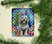 Bergamasco Christmas Reindeer Porcelain Ornament Christmas Tree Hanging Decorations For Home Christmas Holiday, Rectangle, Gift, Multicolor_maomaolike.com