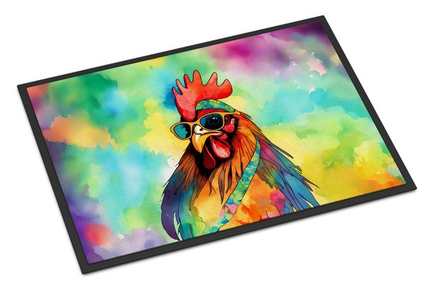 Hippie Animal Rooster Doormat Front Door Mat Indoor Outdoor Rugs For Entryway, Non Slip Washable Low Pile, 24H X 36W_maomaolike.com