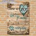 Loving Memorial Quote Painting Poster, Vintage Rustic Wood-textured With Teal Hearts Poster, Warm Comforting Message Ideal For Home Living Room_maomaolike.com