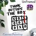 Think Outside The Box Themed Painting Poster, Minimalist Hand-drawn Tic-tac-toe Poster, Inspirational Design To Encourage Creative Thinking, Ideal For_maomaolike.com