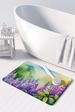 Idaho Syringa In Watercolor Memory Foam Kitchen Mat Machine Washable Anti-Fatigue Mat Cushion Comfort Bath Mat Or Kitchen Rug_maomaolike.com