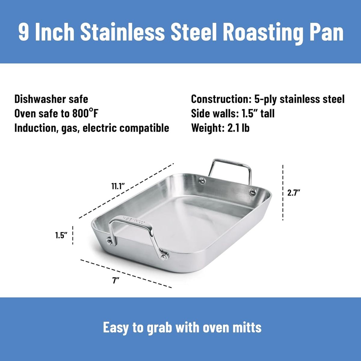 Stainless Steel Baking Tray (with Handles) – Easy-grip Handles, Versatile For A Range Of Cooking Methods, Suitable For Baking, Frying And Roasting_maomaolike.com