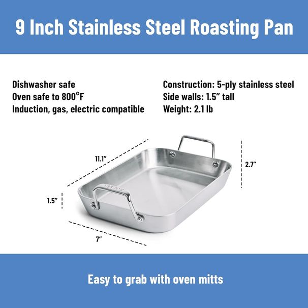 Stainless Steel Baking Tray (with Handles) – Easy-grip Handles, Versatile For A Range Of Cooking Methods, Suitable For Baking, Frying And Roasting_maomaolike.com