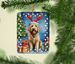 Goldendoodle Christmas Reindeer Porcelain Ornament Christmas Tree Hanging Decorations For Home Christmas Holiday, Rectangle, Gift, Multicolor_maomaolike.com
