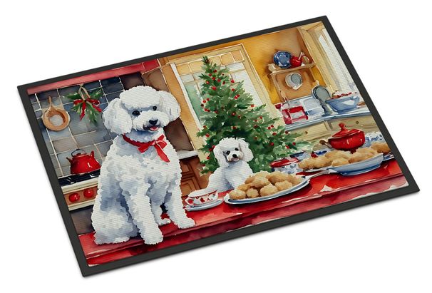 Poodle Christmas Cookies Doormat Front Door Mat Indoor Outdoor Rugs For Entryway, Non Slip Washable Low Pile, 24H X 36W_maomaolike.com