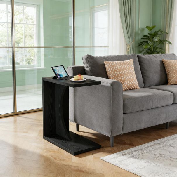 C-Shaped End Table, Sofa Side Table Couch Table_maomaolike.com