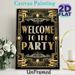 Art Deco Welcome Party Painting Poster, Luxury Gold & Black Vintage Ornate Style Poster, Elegant Party Greeting Decor Ideal For Party Venues And_maomaolike.com