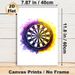 Dartboard Themed Painting Poster, Vibrant Watercolor Splash Style Dartboard Poster, Eye-catching Sports Decor Ideal For Game Room, Lounge Space_maomaolike.com