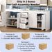CREASION 84" White Double-Sink Bathroom Vanity: 2 Ceramic Sinks, Quartz Top, Adjustable Shelves, 3 Drawers, Silver Handles, Soft Close Hinges_maomaolike.com