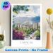 Caracas Cityscape Painting Poster, Soft Watercolor Urban Scene Poster, Features Lush Blooms, City Buildings And Mountain Backdrop, Brings Tranquil_maomaolike.com