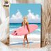 Surfer Girl Beach Painting Poster, Vibrant Artistic Coastal Scene Poster, Fresh Summery Vibe Ideal For Bedroom, Living Room & Beach House_maomaolike.com