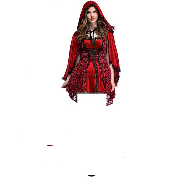 Halloween costumes, Gothic style Little Red Riding Hood, Nightclub Queen costumes, European and American export role playing costumes, stage skirts_maomaolike.com