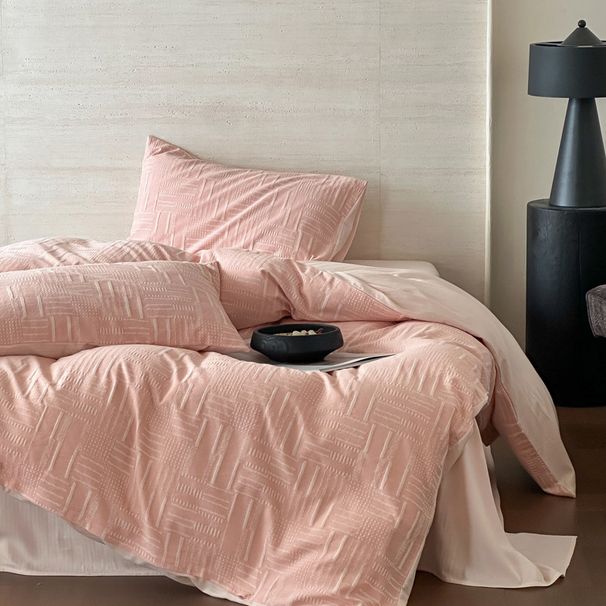 Wholesale INS Simple 60s Yarn-Dyed Jacquard Pure Four-Piece Nordic Style Homestay Full Washed Cotton 4-Piece Set_maomaolike.com