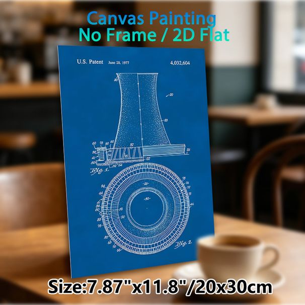 Cooling Tower Patent Painting Poster, Blueprint-style Detailed Technical Drawing Poster, Vintage Patent Artwork, Ideal For Office And_maomaolike.com