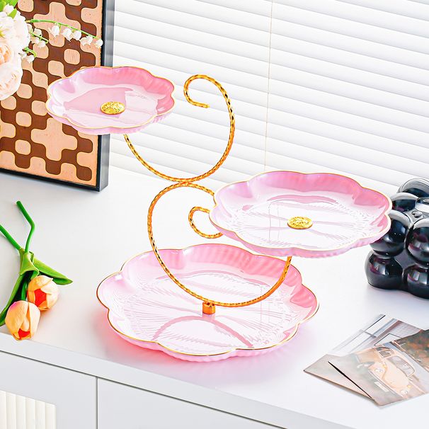 3-Tier Cupcake Stand Holder, Plastic Round Tiered Serving Stand, Mini Cakes Fruit Candy Display Dessert Tower Tray For Tea Party, Wedding_maomaolike.com