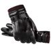 Touch screen PU leather gloves Men's PU cycling plus fleece warm women's ski gloves_maomaolike.com