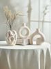 3PC White Ceramic Style Art Abstract Vase Set Can Hold Water Arrangement Vase Ornament Ornament Bottle_maomaolike.com