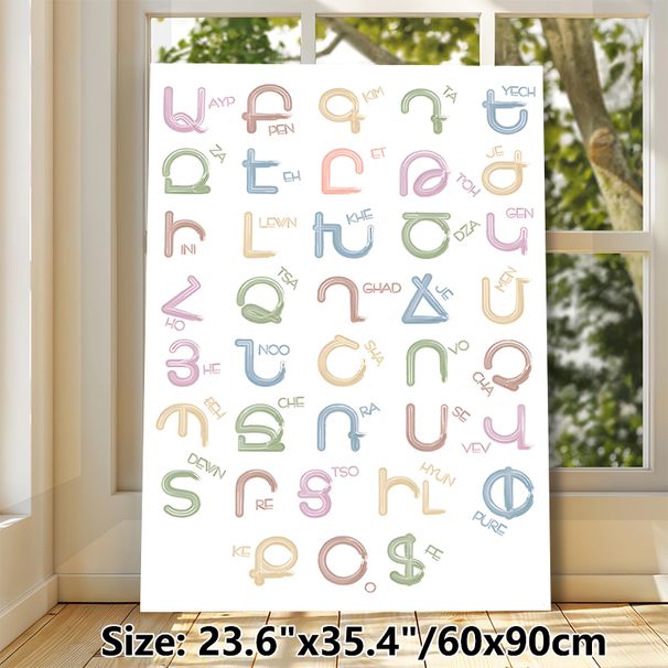 Pastel-toned Phonetic Symbols Painting Poster, Soft-hued Hand-drawn Style Poster, Educational Decorative Piece With Labeled Phonetic Marks, Suitable_maomaolike.com