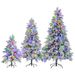 Pre-Lit Spruce Snow Flocked Christmas Tree Set-4 Ft, 6 Ft, 7.5 Ft Artificial Hinged Xmas Tree With 800 Warm-Yellow & Colorful LED Lights, 8 Flashing Modes, Holiday Office Home Décor_maomaolike.com