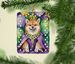 Shiba Inu King Of Mardi Gras Porcelain Ornament Christmas Tree Hanging Decorations For Home Christmas Holiday, Rectangle, Gift, Multicolor_maomaolike.com