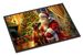 Rhodesian Ridgeback And Santa Claus Doormat Front Door Mat Indoor Outdoor Rugs For Entryway, Non Slip Washable Low Pile, 24H X 36W_maomaolike.com