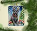 Bouvier Des Flandres Christmas Reindeer Porcelain Ornament Christmas Tree Hanging Decorations For Home Christmas Holiday, Rectangle, Gift, Multicolor_maomaolike.com