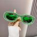 Unisex Fashion Round Diamond Studded Sunglasses Sun Protection Sunglasses Outdoor Rhinestone Glasses_maomaolike.com
