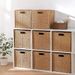 Woven Grid Cabinet Bookshelf Bookcase Living Room Miscellaneous Box Imitation Rattan Frame Storage Basket_maomaolike.com
