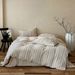 Wholesale INS Japanese Simple Linen Striped Pure Jacquard Four-Piece Wabi-Sabi Style Full Washed Cotton 4-Piece Set_maomaolike.com
