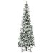 7.5ft Unlit Snow-Flocked Slim Pine Artificial Christmas Tree With Realistic Branches And 668 Tips_maomaolike.com