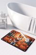 Red Basenji Fall Memory Foam Kitchen Mat Machine Washable Anti-Fatigue Mat Cushion Comfort Bath Mat Or Kitchen Rug_maomaolike.com