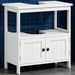 Pedestal Sink Storage Cabinet, Bathroom Under Sink Cabinet With 2 Doors And Open Shelf_maomaolike.com