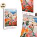 Santorini Flower Market Painting Poster, Vibrant Coastal Town With Lush Blooming Colorful Florals Poster, Delivers Fresh Warm Ambiance, Ideal For_maomaolike.com
