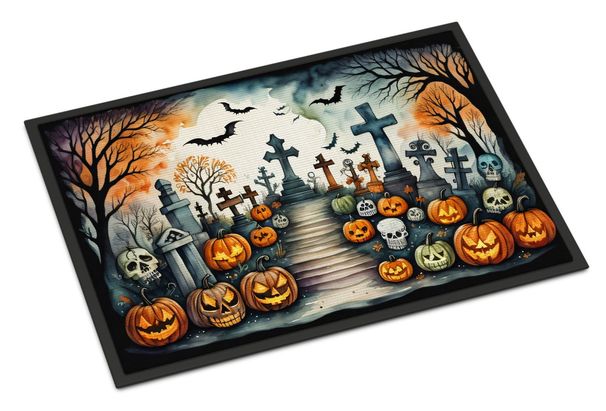 Day Of The Dead Spooky Halloween Doormat Front Door Mat Indoor Outdoor Rugs For Entryway, Non Slip Washable Low Pile, 24H X 36W_maomaolike.com