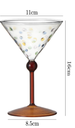 Creative Fresh Colorful Polka Dot Red Home Use Tall Cocktail Champagne Glass Vintage Sweet Wine Cup_maomaolike.com