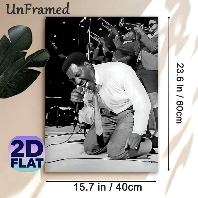 Live Soul Jazz Performance Painting Poster, Vintage Monochrome Passionate Singer & Band Poster, Immersive Live Stage Artwork Ideal For Music Room_maomaolike.com