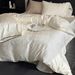 Quilt Luxurious Sophisticated Jacquard 60S Tencel Four-piece Set, Summer Cool Ice Silk White Bed Sheet And Duvet Cover_maomaolike.com