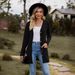 New women's clothing women's brushed pit strip solid color long-sleeved women's cardigan jacket_maomaolike.com