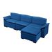 117.7' Sectional Sofa With Ottoman Navy Blue_maomaolike.com