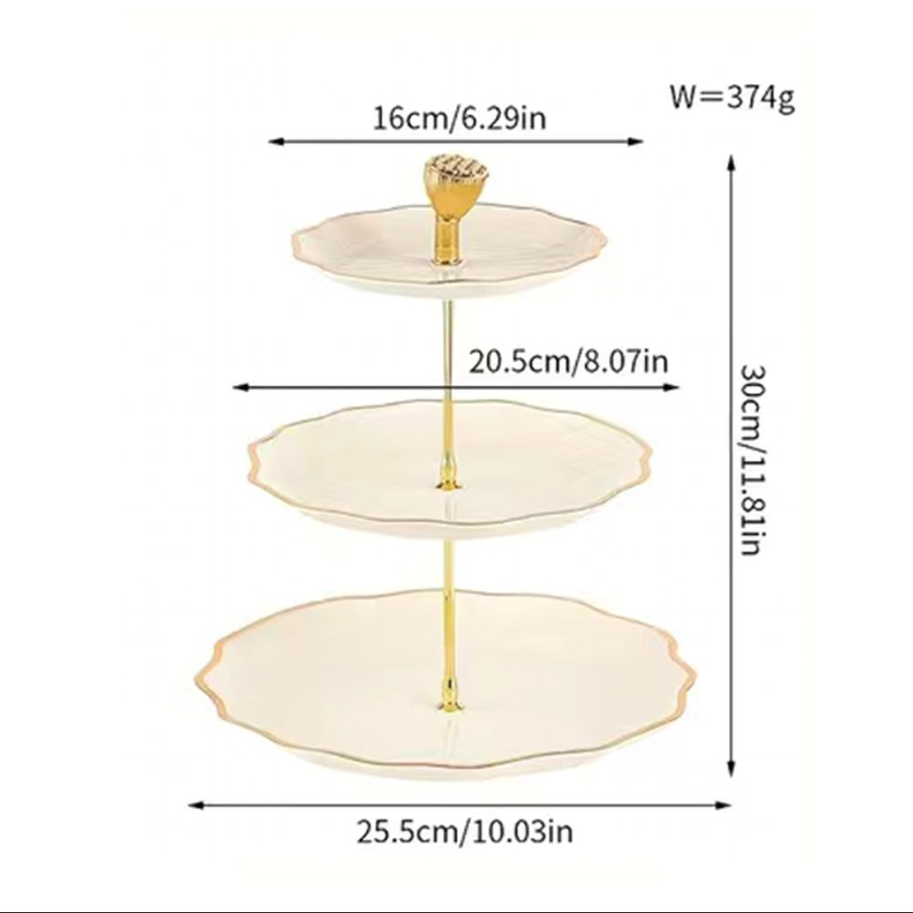 3 Tier Light Luxury High-end Fruit Tray Home Living Room Coffee Table Decorations Front Desk Candy Lotus Tray Multi-layer Fruit Tray Snack Tray_maomaolike.com
