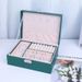 In Stock Double Layer Large Capacity Earrings Necklace Ring Storage PU Jewelry Box Japanese Simple Style_maomaolike.com