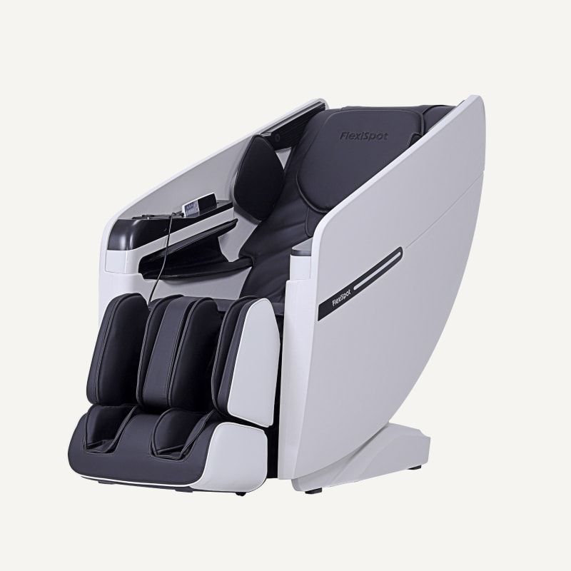 Massage Chair Full Body, Zero Gravity SL-Track Shiatsu Massage Recliner Chair With Body Scan, Airbags, Foot Rollers, Deep Yoga Stretch, Heating (Black White)_maomaolike.com