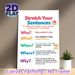 Stretch Your Sentences Educational Painting Poster, Colorful 5W Question Instructional Poster, Assists With Sentence Detail Expansion, Suitable For_maomaolike.com