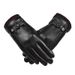 Leather gloves men's winter riding plus velvet thick warm windproof waterproof touch screen winter motorcycle riding gloves_maomaolike.com