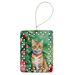 Arabian Mau Cat By The Christmas Tree Porcelain Ornament Christmas Tree Hanging Decorations For Home Christmas Holiday, Rectangle, Gift, Multicolor_maomaolike.com