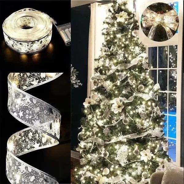 A Christmas Tree With 32 Feet Of Ribbon_maomaolike.com