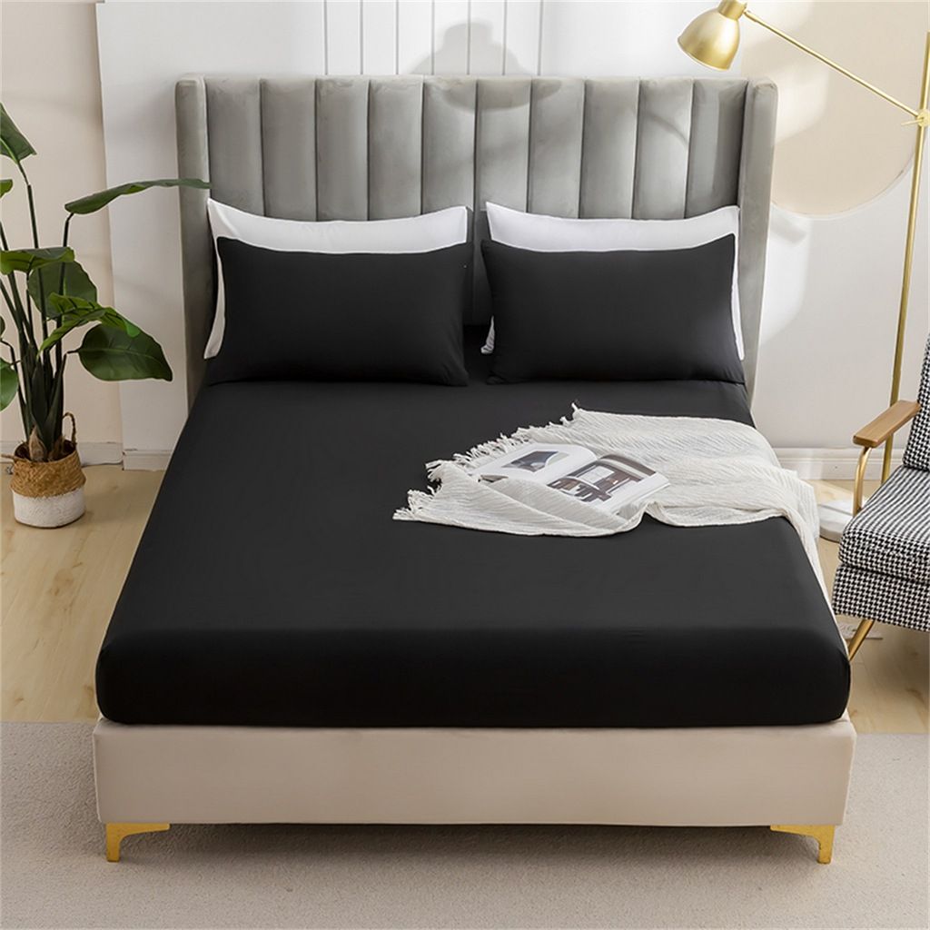 Brushed Flannel Bedding Set - Solid Color & Fitted Sheet Combo (3/4-Piece, Soft, Warm, Hypoallergenic For All Seasons)_maomaolike.com